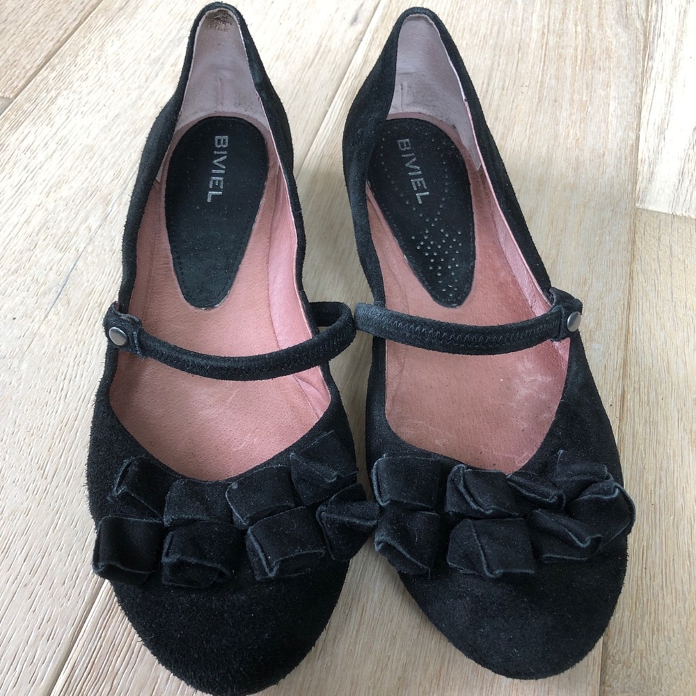Black Suede Mary Janes